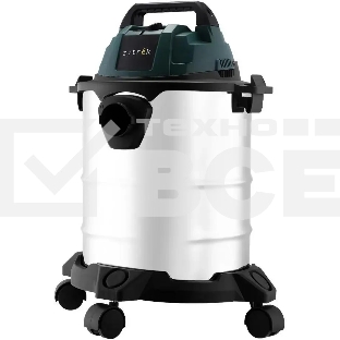 Строительный пылесос Zitrek ZKVC1500-15S серебристый/зеленый, 1500 Вт, уборка сухая, пылесборник контейнер, 15 л