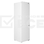 Встраиваемый холодильник Maunfeld MBF177SWGR Inverter белый двухкамерный 197/76 л, морозилка снизу, DeFrost, фото 1