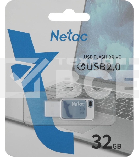 Флеш диск Netac UA31, 32Gb USB2.0, NT03UA31N-032G-20BL синий