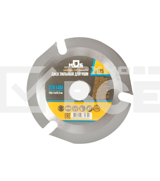 Диск пильный по дереву Fit, посадочный диаметр 22.2 мм, 3 зуба с карбидными вставками, мелкий зуб, 125 мм