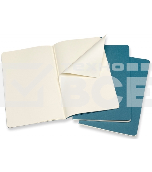 Блокнот Moleskine CAHIER JOURNAL CH018B44 Large 130х210мм, обложка картон, 80 страниц, нелинованный, голубой (3шт)