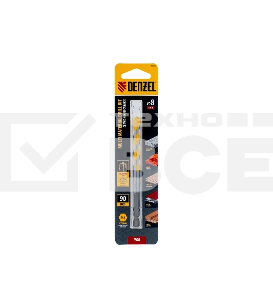Сверло универсальное Denzel Multi cut, 8 мм