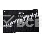 Набор двусторонних гаечных ключей 12 шт Deli DL160012A Спецификация: 6x7мм, 8x9мм, 10x11мм, 12x13мм, 14x15мм, 16x17мм, 18x19мм, 20x22мм, 21x23мм, 24x27мм, 25x28мм, 30x32мм. Матовая хромированная поверхность. Тканевая упаковка., фото 1