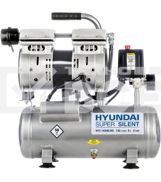 Компрессор поршневой безмасляный Hyundai HYC 14206LMS бесшумный.