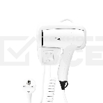 Фен Puff 1201B белый, 1200 Вт, с доп. розеткой, фото 1