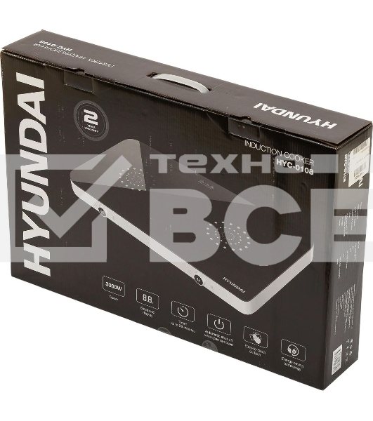 Плита настольная электрическая Hyundai HYC-0108 белый стеклокерамика (настольная)