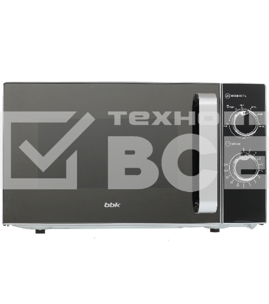 Микроволновая печь BBK 20MWS-772M/S-M серебристый, 20 л, 700 Вт, переключатели - поворотный механизм