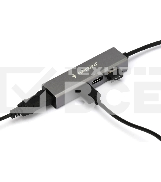 Концентратор USB 3.0 Gembird UHB-C464, 4 порта, кабель 17см, алюминий