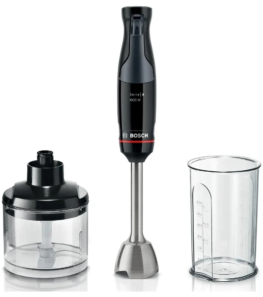Блендер погружной Bosch MSM4B620 черный, 1000 Вт, плавная регулировка