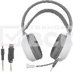 Наушники с микрофоном Оклик HS-L300G White белый 2.2м мониторные USB оголовье (1796952), фото5