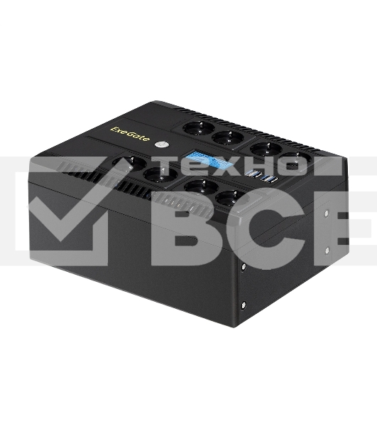 Источник бесперебойного питания ExeGate NEO Smart BU-600.LCD.AVR.5SH <600VA/360W, цветной LCD-дисплей, AVR, 5*Schuko, Black>