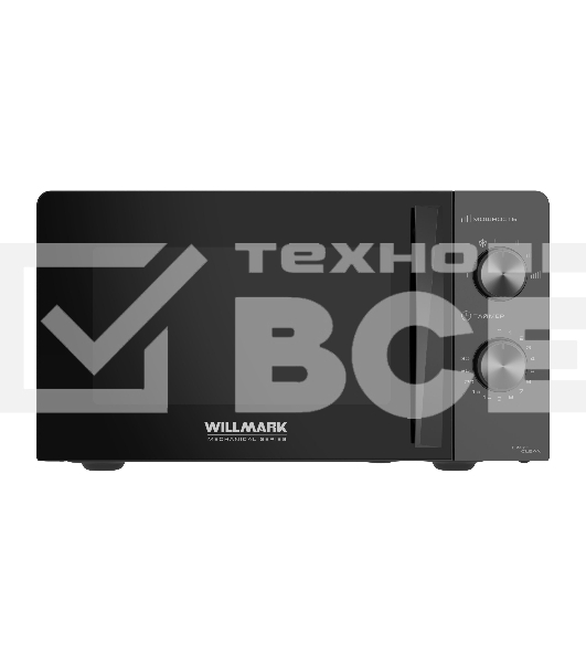 Микроволновая печь Willmark WMO-201MB (20л, 700Вт, механич.ПУ, ручка д/л откр.дв,6 ур.мощн., черная)