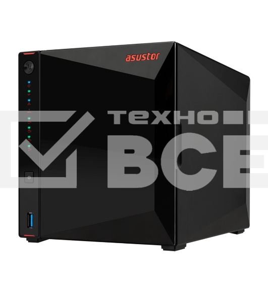 Сетевой накопитель ASUSTOR AS5404T 2-Bay NAS/Media player/Intel Celeron N5105 2.0GHz up to 2.9GHz, 4GB SO-DIMM DDR4, noHDD(HDD,SSD),/2x 2,5Gb (LAN)/3xUSB3.2,HDMI; 90IX01R1-BW3S40