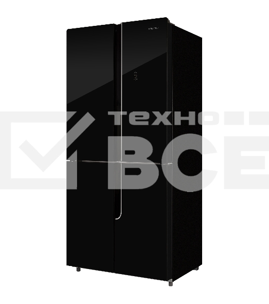 Холодильник Nordfrost RFQ 510 NFGB черный трехкамерный инвертер 286/141 л морозилка снизу, No Frost, Side by Side