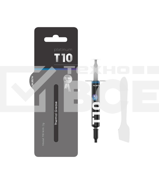 Термопаста ALSEYE T10 Thermal conductivity: 13.9W/m-k  Color: Gray  Conductivity: non-conductive specific gravity: 2.7g / cm³@25℃  Capacity: 1.2ml  Weight: 2G
