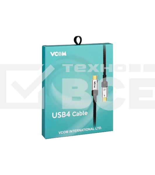 Кабель VCOM USB4 TypeC(M)--TypeC(M), 5K 60Hz, 8K 30Hz 40GBps, PD 240W, 2м CU560-2M