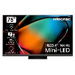Телевизор Hisense 75' 75U8KQ черный/темно-серый Mini-Led UHD 120Hz Smart, фото 1