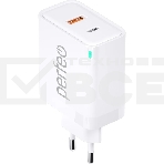 Сетевое зарядное устройство с двумя разъемами PERFEO USB-A+TYPE-C, GaN, 30W, белый (I4653), фото 1