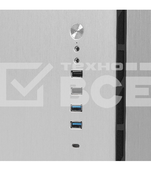 Корпус без блока питания JONSBO UMX6S-A, Midi-Tower, no fun, 2xUSB-A 3.2 + 2xUSB-A 2.0 + 1xUSB-C 3.2, E-ATX, ATX, mATX, mITX Silver