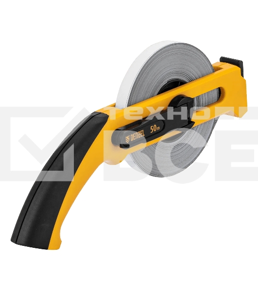 Рулетка геодезическая Denzel 50 м х 13 мм, открытый корпус, металлическая лента