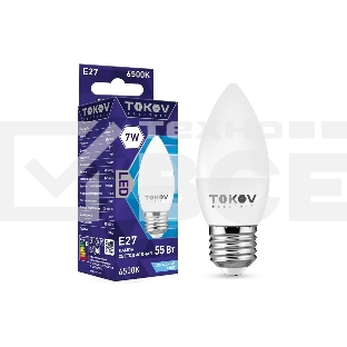 Лампа светодиодная TOKOV ELECTRIC 7Вт С37 6500К Е27 176-264В