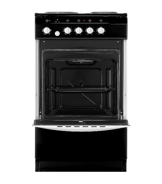 Плита электрическая De Luxe 5004.12э черный, конфорок 4 шт, духовка 46 л, 50 см x 85 см x 50 см