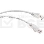 Шнур комм. Cabeus, кат. 5е, неэкр., U/UTP, RJ45/RJ45, LSZH, AWG24, 0.15м, белый, фото 1