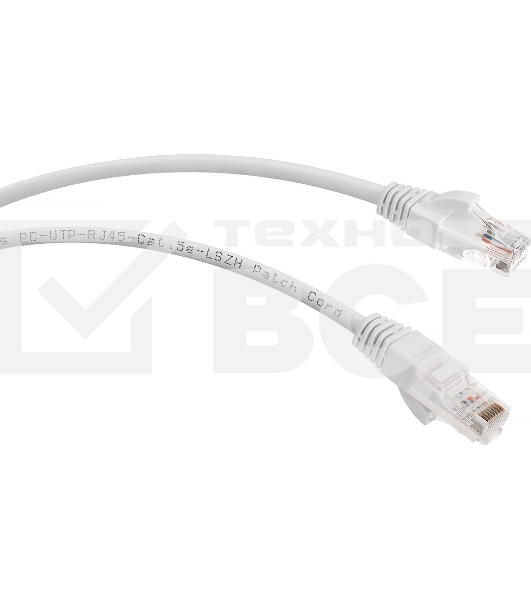 Шнур комм. Cabeus, кат. 5е, неэкр., U/UTP, RJ45/RJ45, LSZH, AWG24, 0.15м, белый