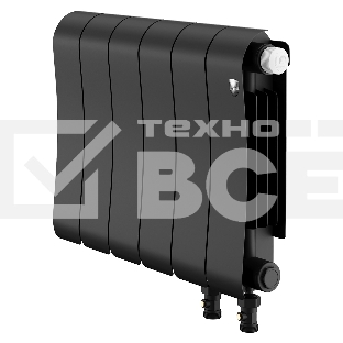 Радиатор биметаллический Royal Thermo Infinity 300 Noir Sable VR80 - 6 секц.