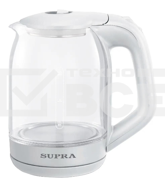 Чайник электрический SUPRA KES-1893, 1.8л, стекло, белый