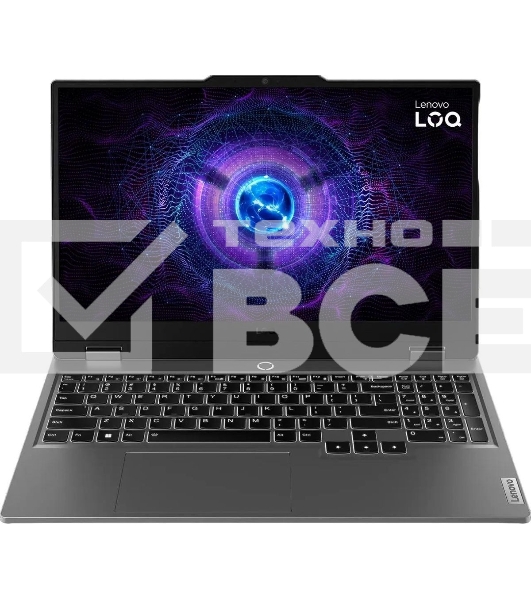 Ноутбук Lenovo LOQ 15IRX9 Core i5 13450HX 16Gb SSD512Gb NVIDIA GeForce RTX 3050 6Gb 15.6' IPS FHD (1920x1080) без ОС grey WiFi BT Cam (83DV0073PS)