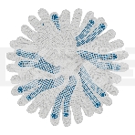 Перчатки трикотажные Сибртех х/б, 200 пар, ПВХ точка, 6 нитей, 10 класс, фото 1