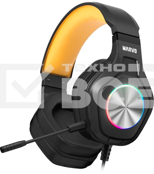 Гарнитура MARVO HG9084 Pulz 80 чёрный, проводная, USB, подсветка