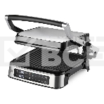 Электрический гриль BQ GR1008 Metallic Gray. Мощность:2200 Вт, Съемные пластины, Сенсорное управление, Две съемные пластины из литого алюминия с антипригарным покрытием, 5 автоматических режимов и возможнсть индивидуальной настройки, Крышка прибора открыв, фото 1