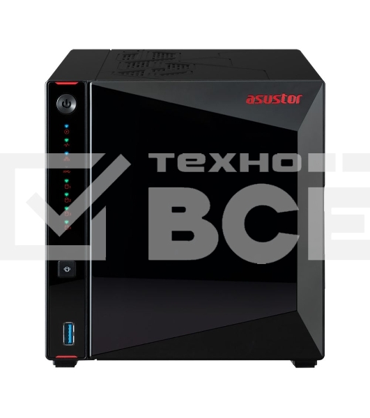 Сетевой накопитель ASUSTOR AS5404T 2-Bay NAS/Media player/Intel Celeron N5105 2.0GHz up to 2.9GHz, 4GB SO-DIMM DDR4, noHDD(HDD,SSD),/2x 2,5Gb (LAN)/3xUSB3.2,HDMI; 90IX01R1-BW3S40