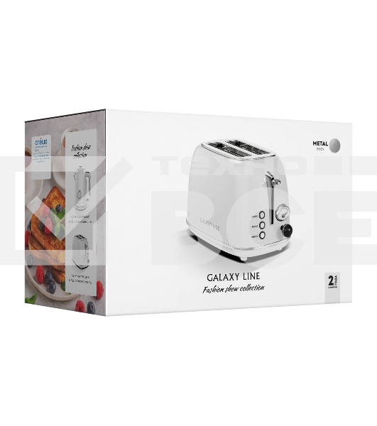 Тостер Galaxy Line GL 2922, сливочный зефир, металл, 900 Вт, 6 степеней поджарки