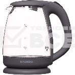 Чайник электрический Hyundai HYK-G1003 1.7л. 2200Вт серый (корпус: стекло), фото 1