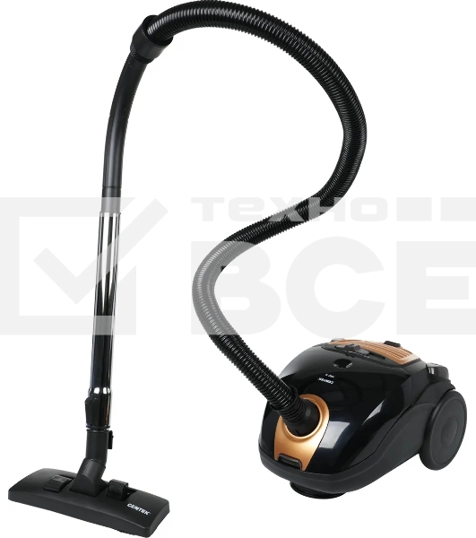 Пылесос Centek CT-2511 черный/желтый, 400/2000 Вт, уборка сухая, пылесборник мешок 2 л