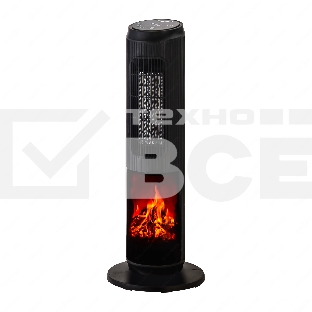 Тепловентилятор Willmark THC-2063FOB, чёрный, 2000 Вт, 20 м2, термостат, пульт ДУ, эффект камина