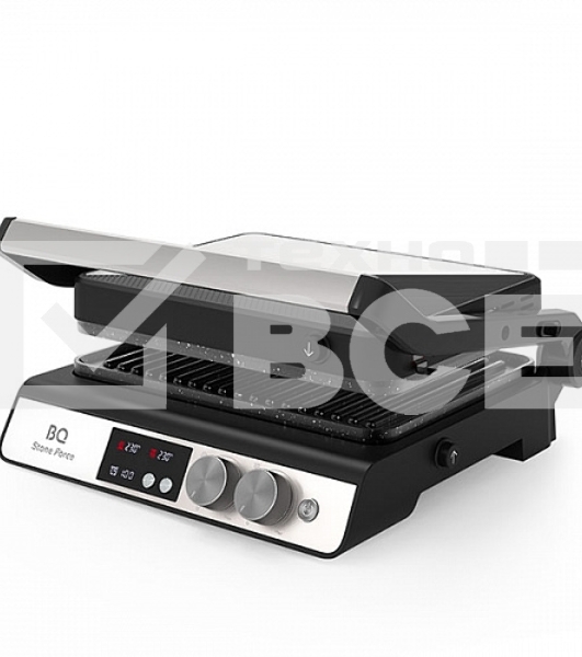 Электрический гриль BQ GR3002 Black-Steel. Мощность:2000 Вт /STONE Non-Stick Мраморное антипригарное покрытие / Съемные панели легкая очистка / 3 в 1 гриль, барбекю, духовка / ГРИЛЬ жарьте стейки и бифштексы ребрышки и крылышки / БАРБЕКЮ обжаривайте ломти