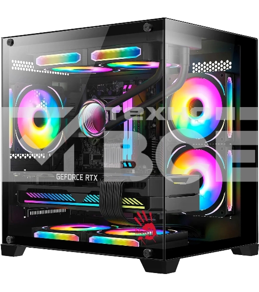 Компьютерный корпус Bloody BD-CC105 черный без БП mATX 5x120mm 1xUSB2.0 1xUSB3.0 audio bott PSU