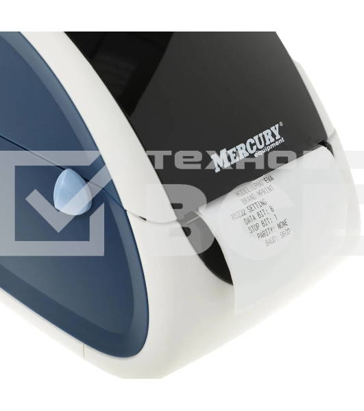 Принтер наклеек Mertech MPRINT LP80 EVA прямая термопечать, 203 dpi, 100 мм/сек, RS-232, USB, белый/синий