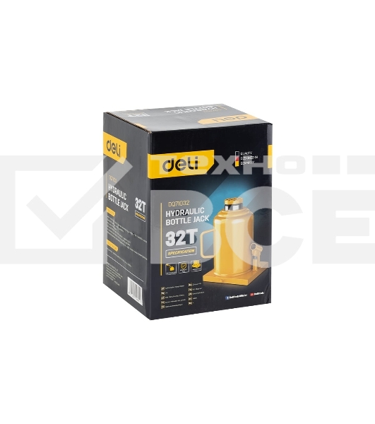 Домкрат бутылочный гидравлический Deli DQ71032 макс.грузоподъемность 32 т