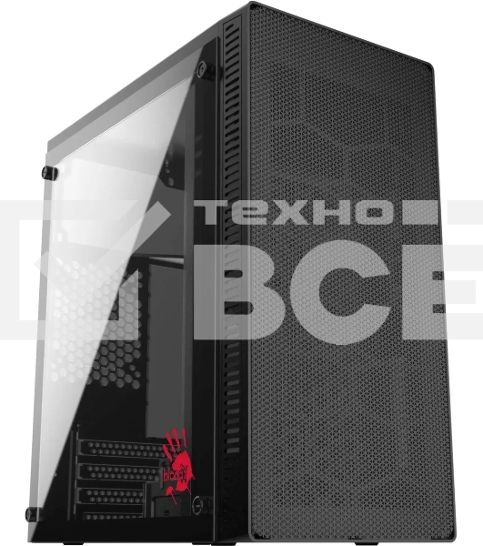 Компьютерный корпус Bloody BD-CC101 черный без БП mATX 1x80мм 1x92мм 2x120мм 2xUSB 2.0 1xUSB 3.0 audio
