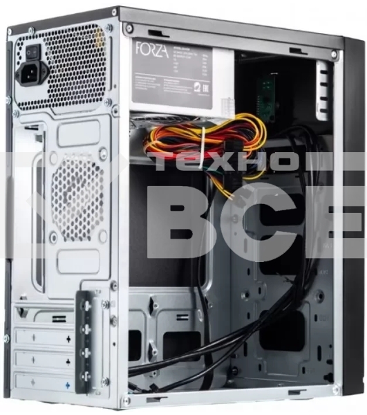 Компьютерный корпус Сase Forza mATX, 450W, 2xUSB 2.0, Black, w/o FAN, 12 см fan PSU, power cord