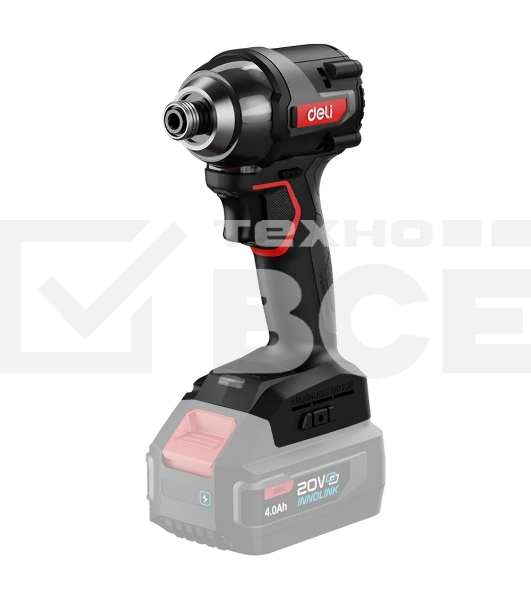 Винтоверт ударный аккумуляторный Deli DE-QZ20-1A4 (1АКБ*4А·ч + ЗУ, 20V, 200Нм, 0-3600об/мин, 0-3600уд/мин, сумка)