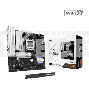 Материнская плата ASROCK A620AM Pro RS WiFi, AM5, AMD A620, 4xDDR5, 2xSATA, 3xM.2, 1xPCIe 4.0 x16, 1xPCIe 3.0 x2, 1xDP, 1xHDMI, 1x2.5Gb LAN, Wi-Fi 6E, Bluetooth 5.2, 1xUSB-C 5Gbps, 3xUSB-A 5Gbps, 4xUSB-A 2.0, 3x3.5 мм, 7.1, mATX