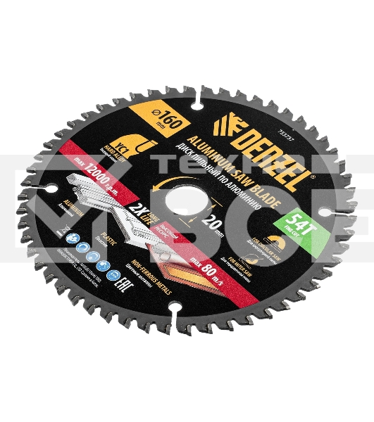 Пильный диск по алюминию Denzel ф160 х 20 мм, 54 зубьев 733737