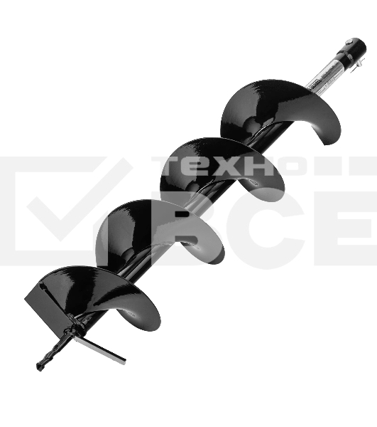 Шнек для грунта Denzel E-150, диаметр 15 0мм, длина 80 0мм, соединение 20 мм, несъемный нож