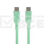 Кабель QUMO 32970 Type-C на Type-C, силиконовый, 1м, 3A, 60W, PD (зеленый), фото 1